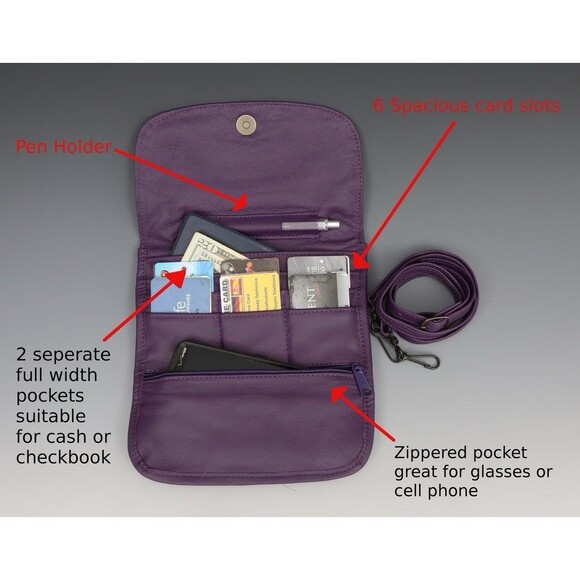 Red Clutch Organizer Wallet Tooled Leather Floral Medallion Ace USA EC - Picture 7 of 8